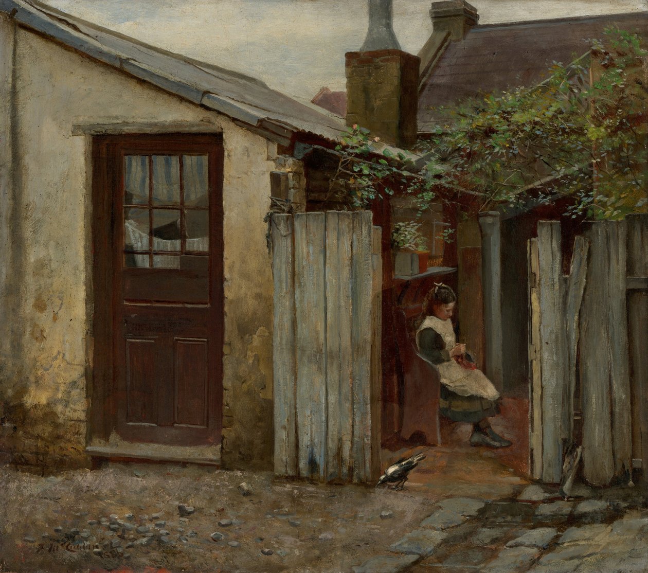 Lány madárral a King Street pékségben alkotó: Frederick McCubbin