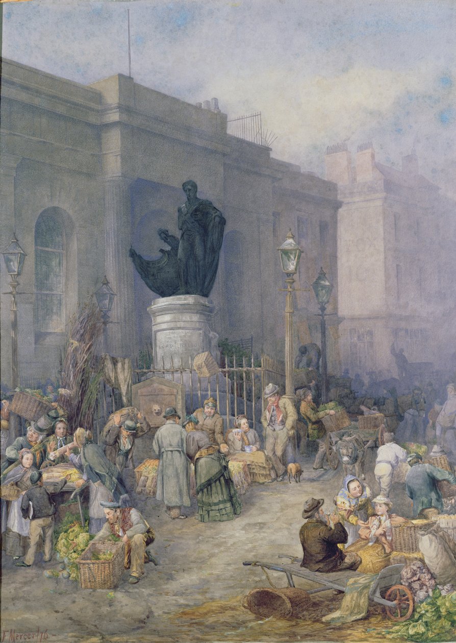 Market Morning, Birmingham, 1876 (wc) alkotó: Frederick Mercer