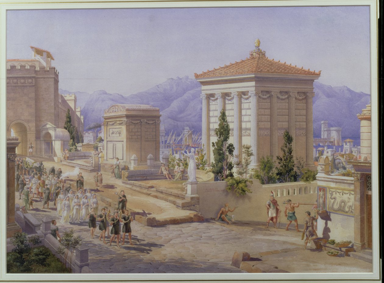 A Via dei Sarpolcri, Pompei, 1855 körül alkotó: Frederick Pepys Cockerell
