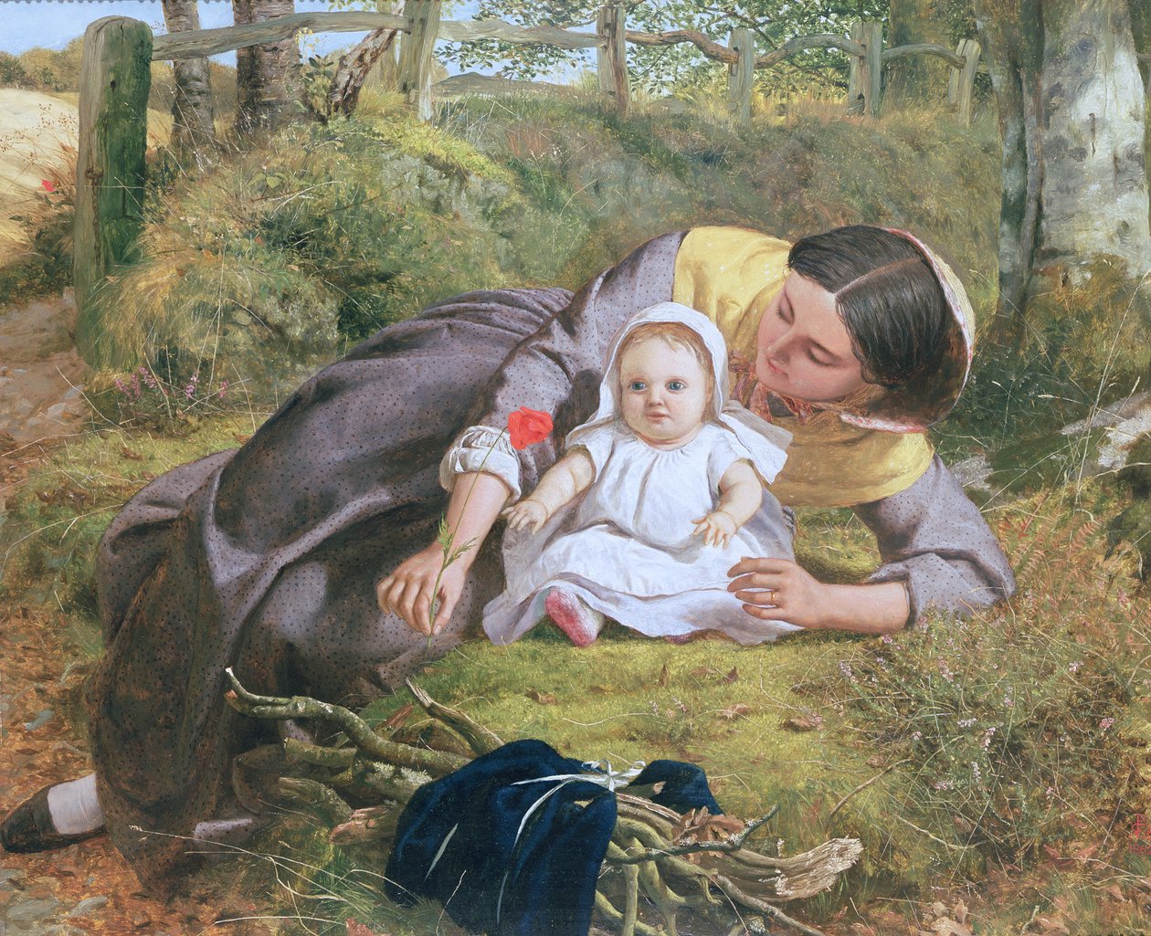 Anya és gyermeke mákkal alkotó: Frederick Richard Pickersgill