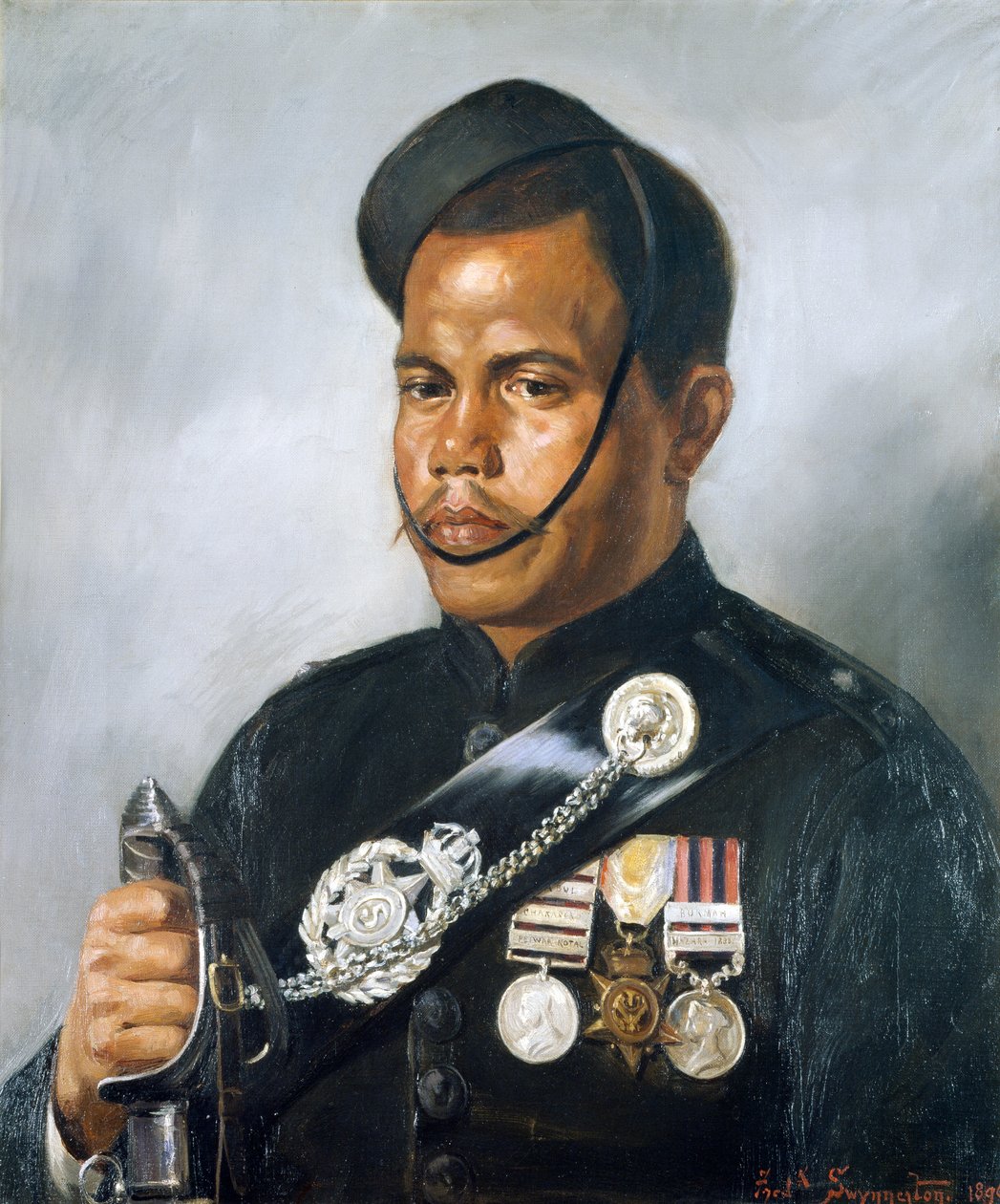 Jamadar Jangiye Thapa, 5. Gorkha Ezred, 1890 alkotó: Frederick Swynnerton