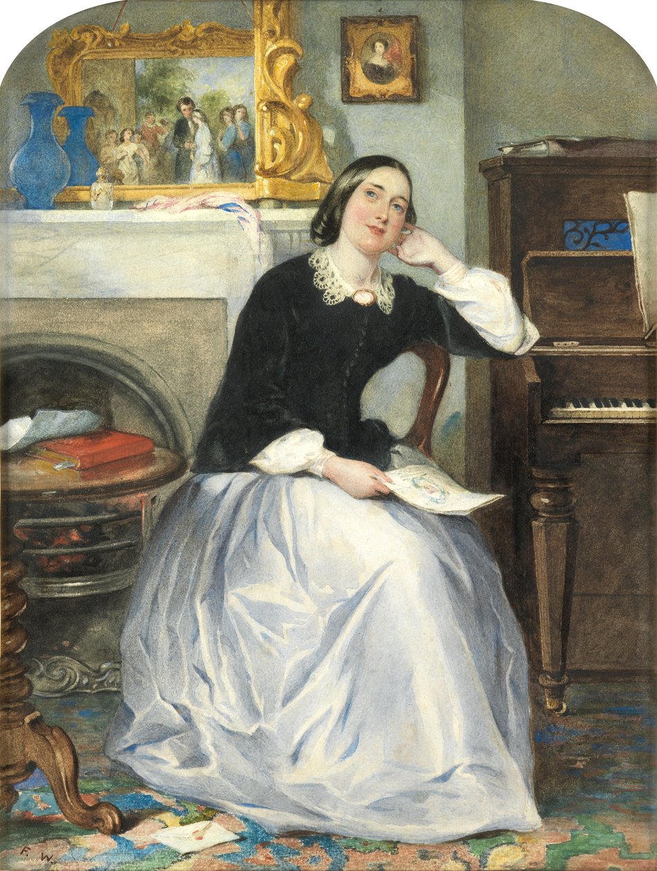 The Love Token (wc és testszín, papír) alkotó: Frederick Walker