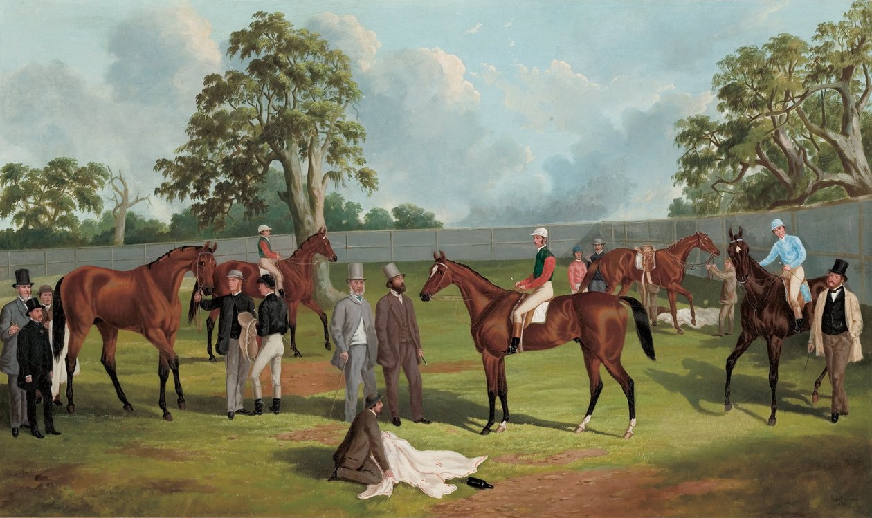 Csoport a Dowling Forest lóversenypályán, Ballarat, 1863 alkotó: Frederick Woodhouse