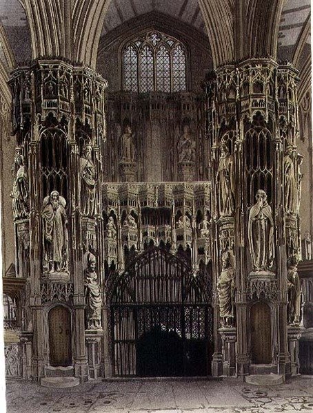 Ötödik Henrik kápolnája, 52. tábla a "Westminster Abbey"-ből, metszette J. Bluck (1791-1831), kiadta Rudolph Ackermann (1764-1834) 1811 (akvatinta). alkotó: Frederick (after) Mackenzie