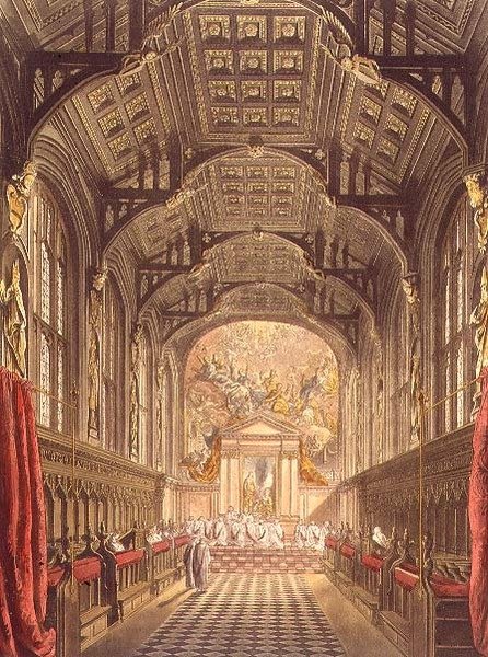 The Chapel of All Souls College, illusztráció az Oxford történetéből, vésette Joseph Constantine Stadler (fl.1780-1812) pub. R. Ackermann alkotó: Frederick (after) Mackenzie