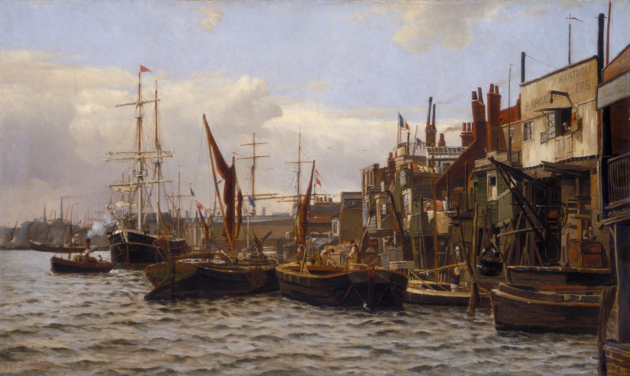 „The River at Limehouse”, 1890 alkotó: Frederick A Winkfield