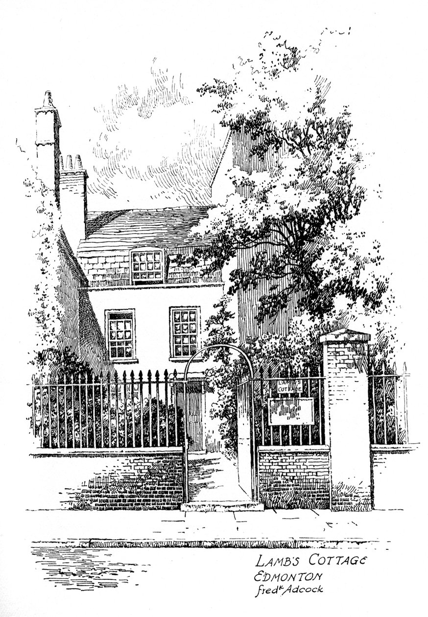 Charles Lambs nyaraló, Church Street, Edmonton, London, 1912 alkotó: Frederick Adcock