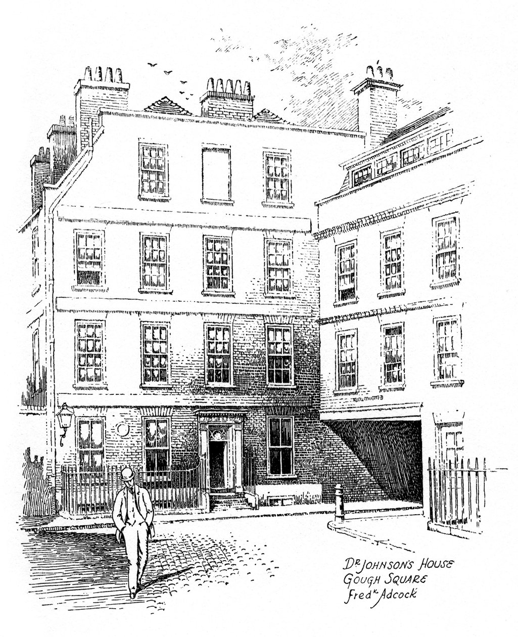 Dr Johnsons House, 17 Gough Square, London, 1912 alkotó: Frederick Adcock