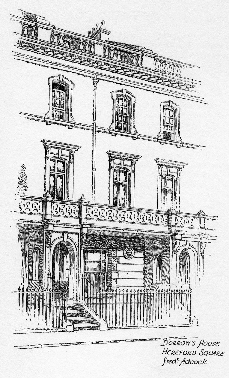 George Borrows háza, Hereford Square, London, 1912 alkotó: Frederick Adcock