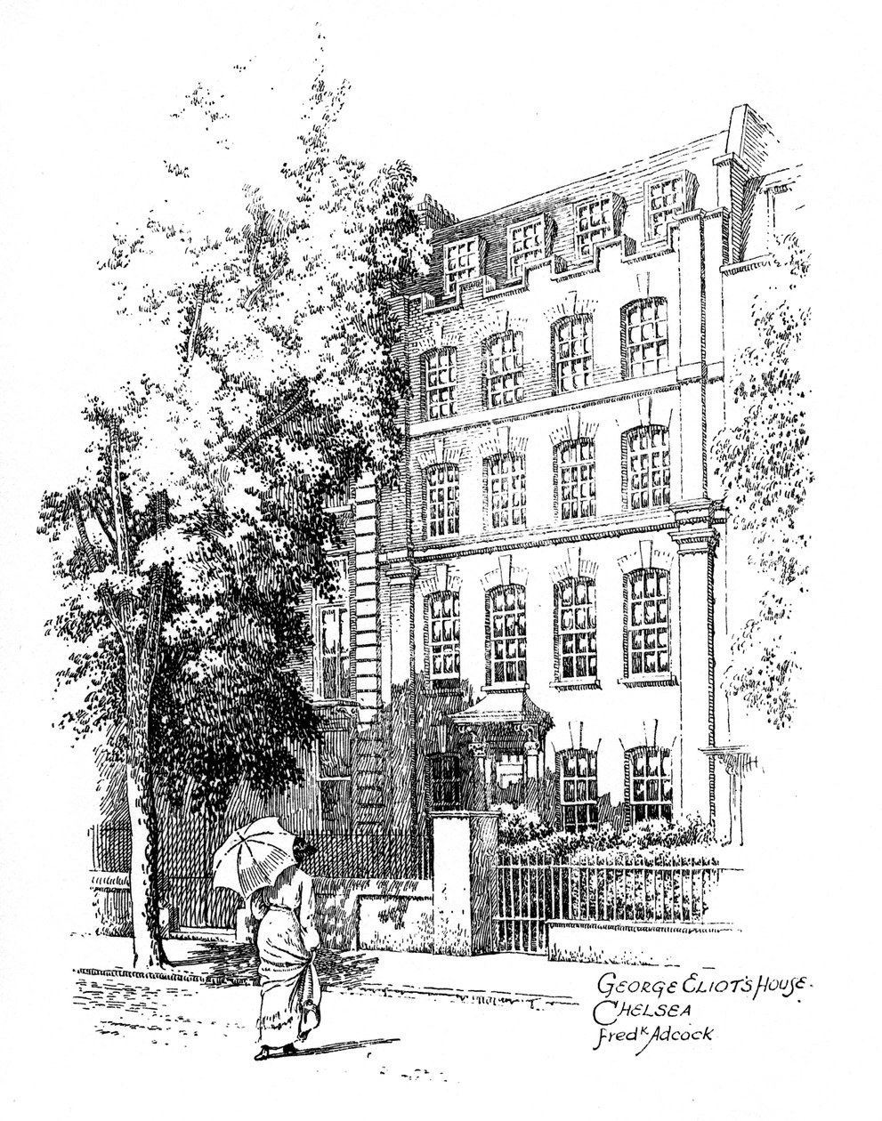 George Eliots ház, Chelsea, London, 1912 alkotó: Frederick Adcock