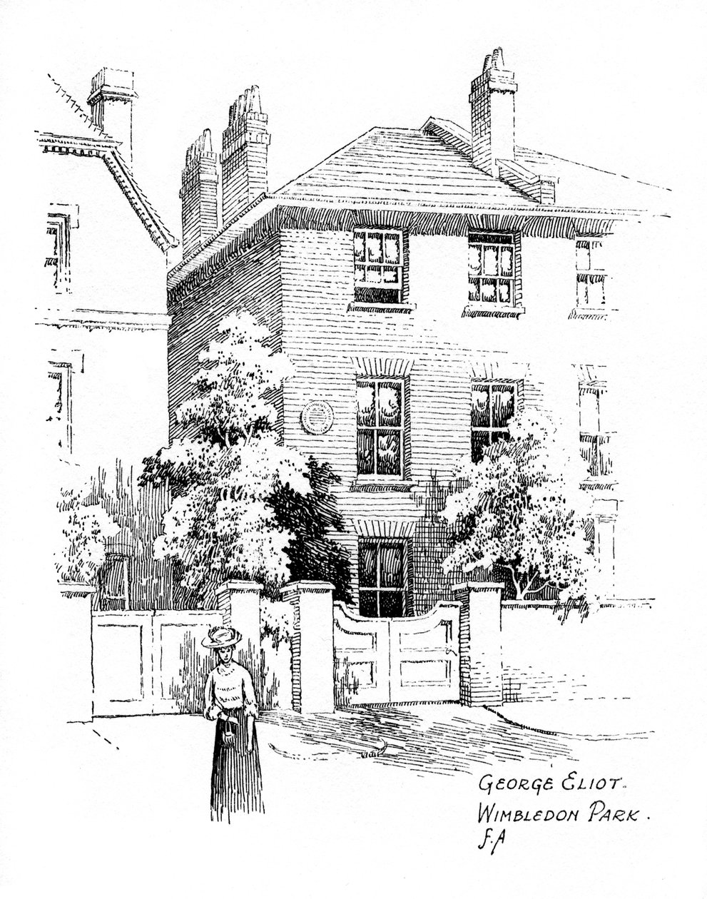 George Eliots ház, Wimbledon Park, London, 1912 alkotó: Frederick Adcock