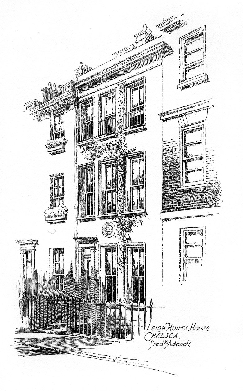 Leigh Hunts ház, Chelsea, London, 1912 alkotó: Frederick Adcock