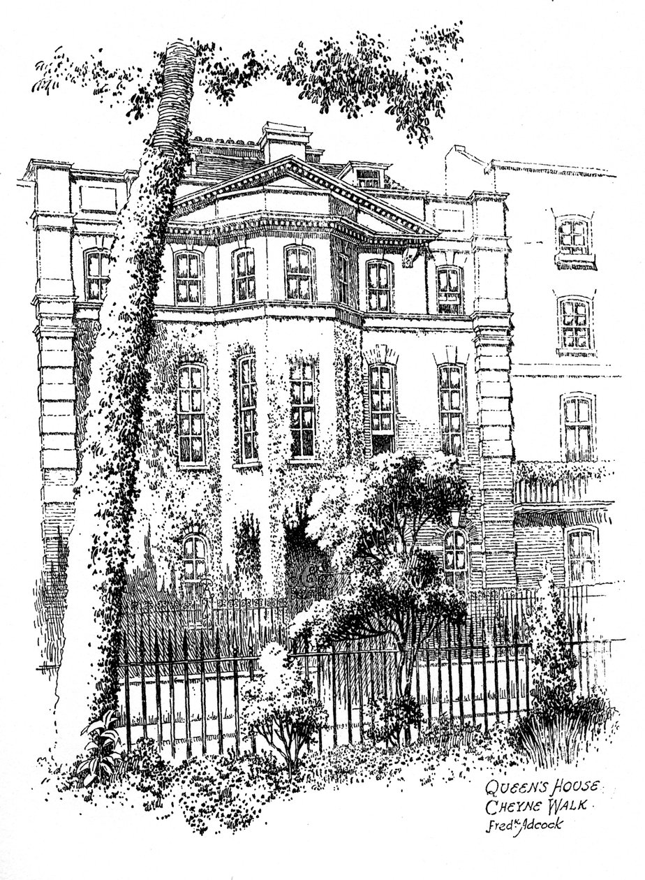 Queens House, Cheyne Walk, Chelsea, London, 1912 alkotó: Frederick Adcock