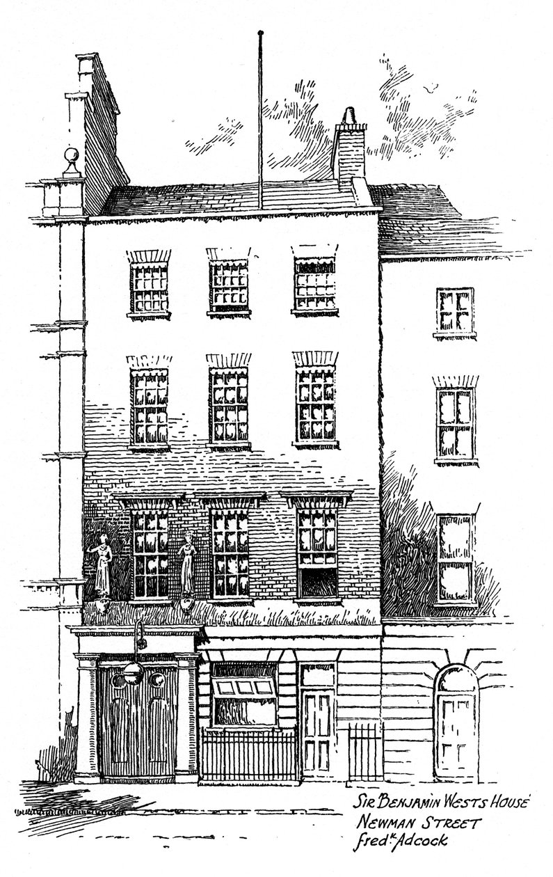 Sir Benjamin Wests háza, Newman Street, London, 1912 alkotó: Frederick Adcock
