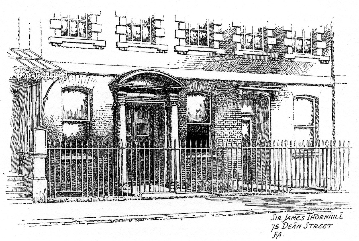 Sir James Thornhills ház, 75 Dean Street, London, 1912 alkotó: Frederick Adcock