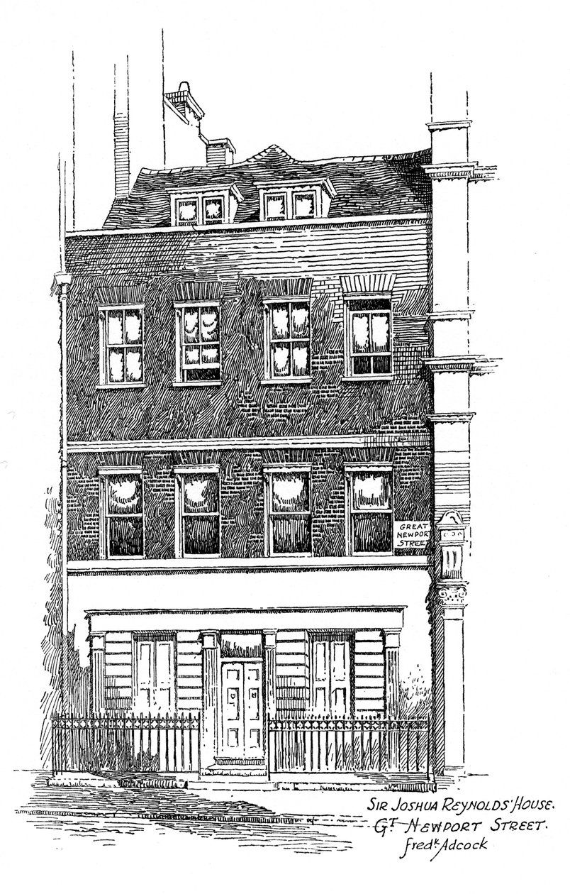 Sir Joshua Reynolds háza, Great Newport Street, London, 1912. alkotó: Frederick Adcock