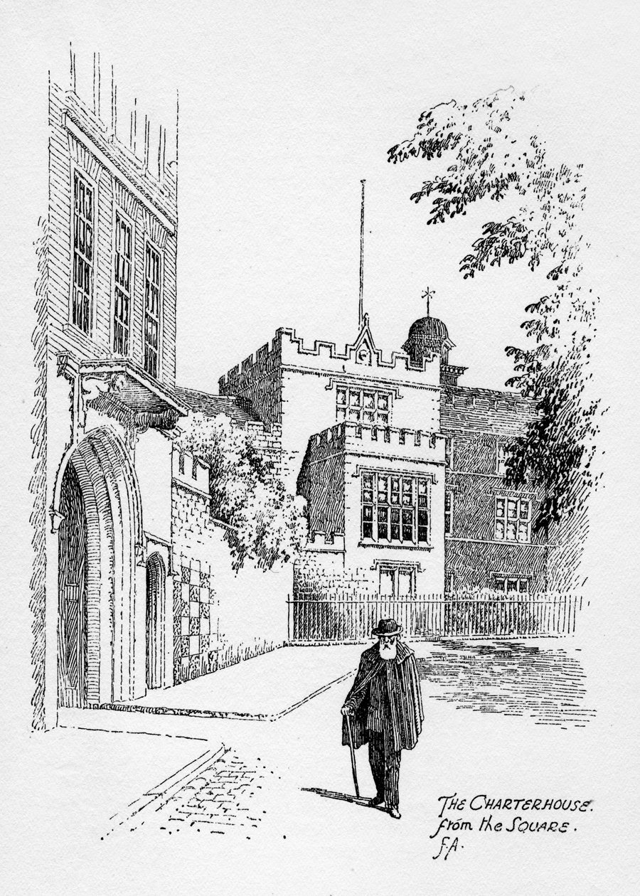 A Charterhouse a térről, London, 1912. alkotó: Frederick Adcock