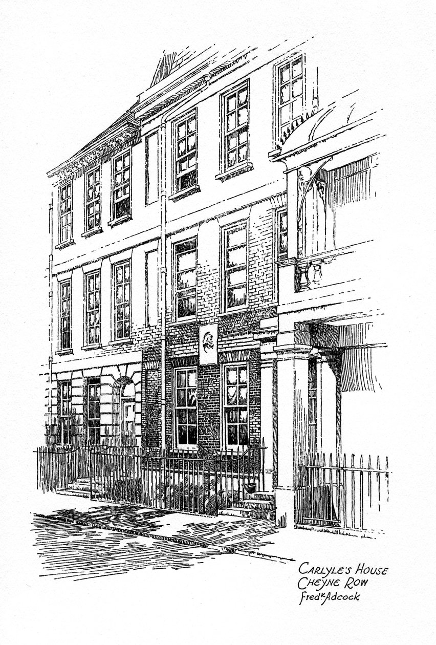Thomas Carlyles háza, 24 Cheyne Row, Chelsea, London, 1912. alkotó: Frederick Adcock