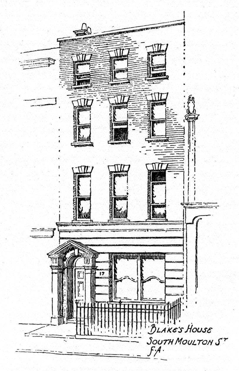 William Blakes háza, 17 South Molton Street, London, 1912. alkotó: Frederick Adcock