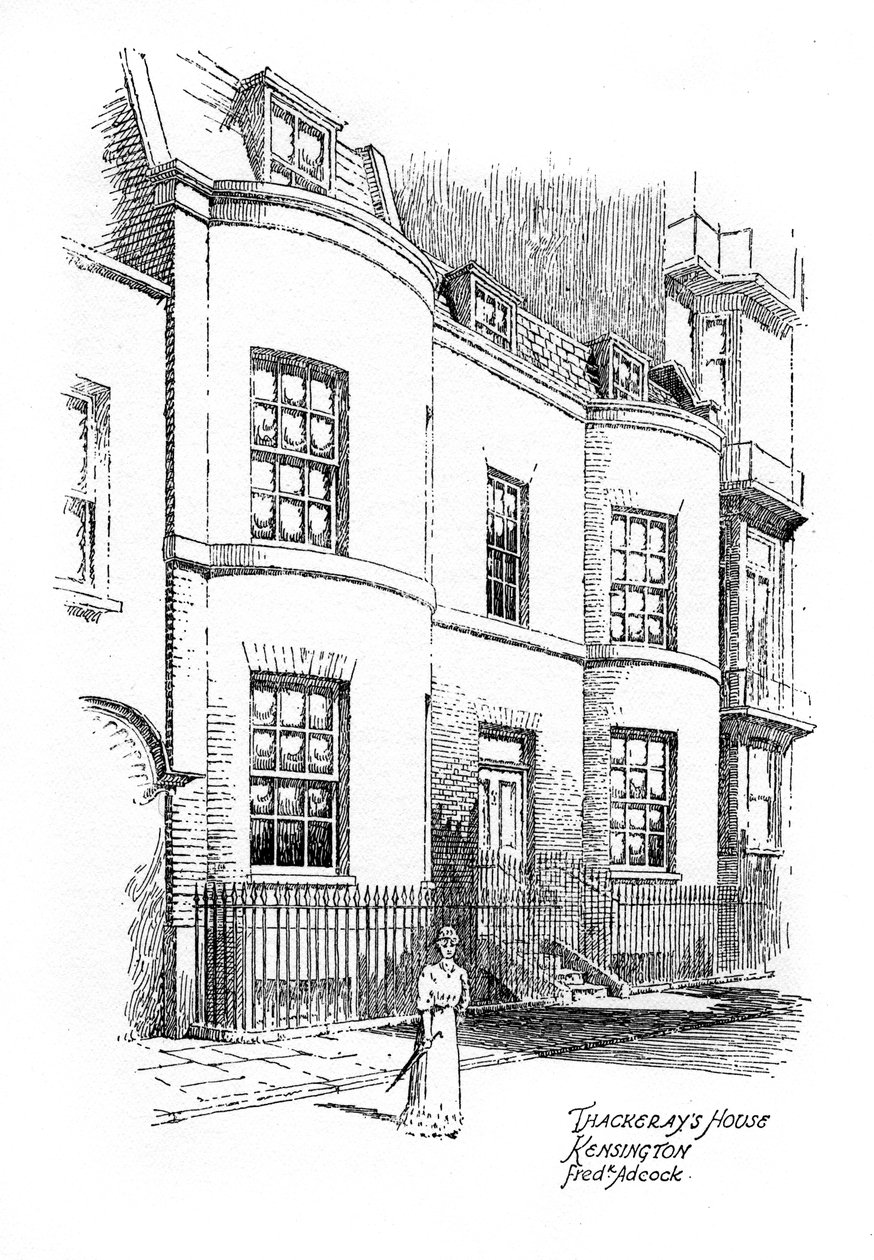 William Makepeace Thackerays ház, Kensington, London, 1912 alkotó: Frederick Adcock