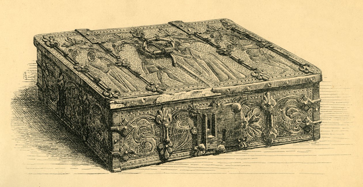 Fa- és bőrkoporsó, 1350-1370, 1881. alkotó: Frederick Albert Slocombe