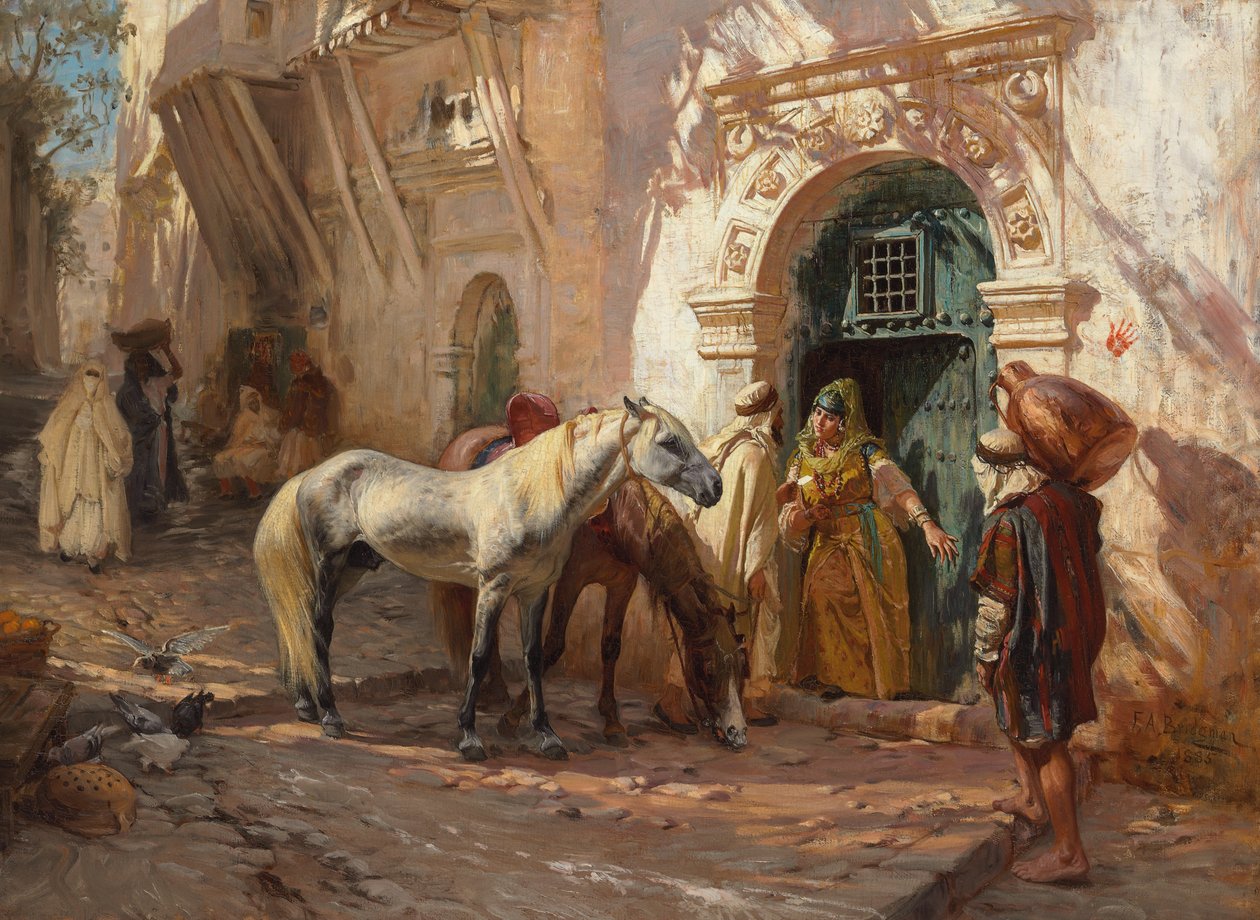 Egy jelenet Észak-Afrikában; 1885 alkotó: Frederick Arthur Bridgman