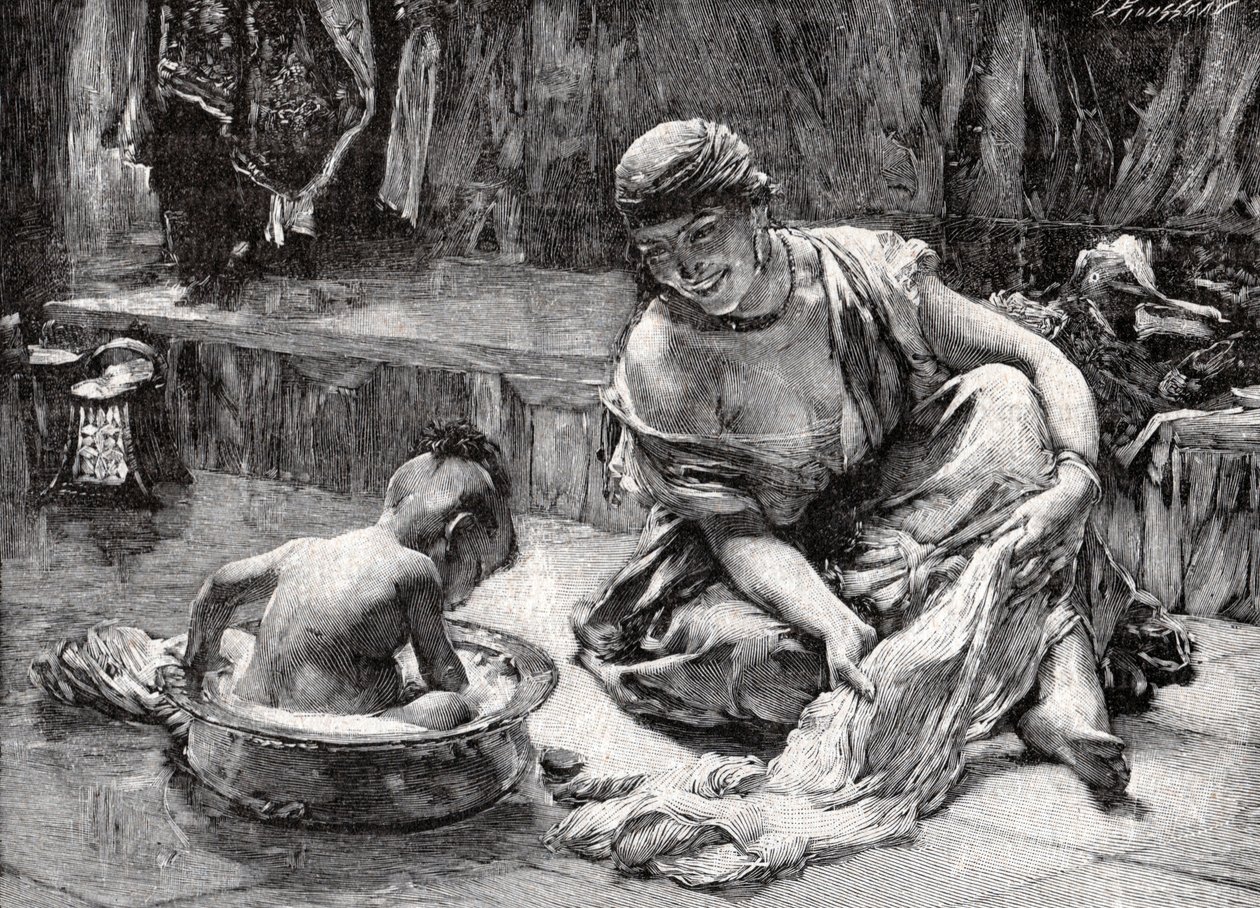Gyermekfürdő, Egyiptom alkotó: Frederick Arthur Bridgman