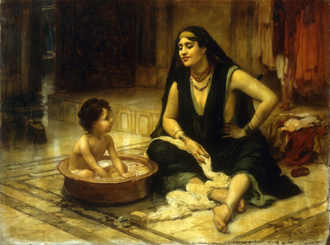 Fellahin és gyermeke alkotó: Frederick Arthur Bridgman