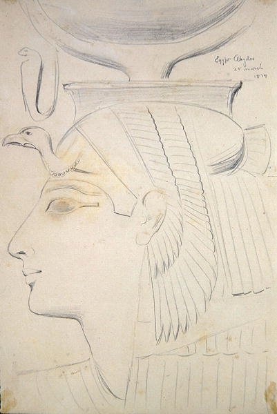 Tanulmány egy istennő domborművéről I. Seti templomában, Abydos alkotó: Frederick Arthur Bridgman