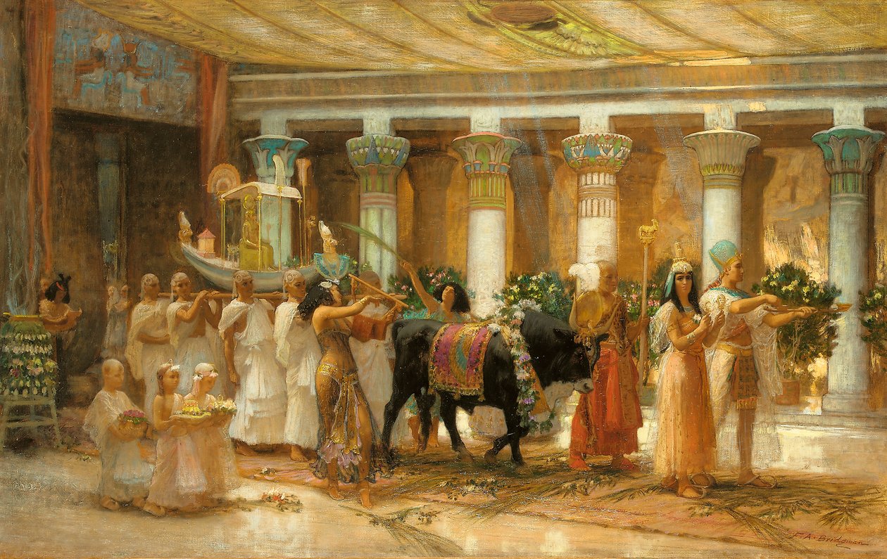 A Szent Bika körmenete, Apis, 1879 körül (olaj, vászon) alkotó: Frederick Arthur Bridgman