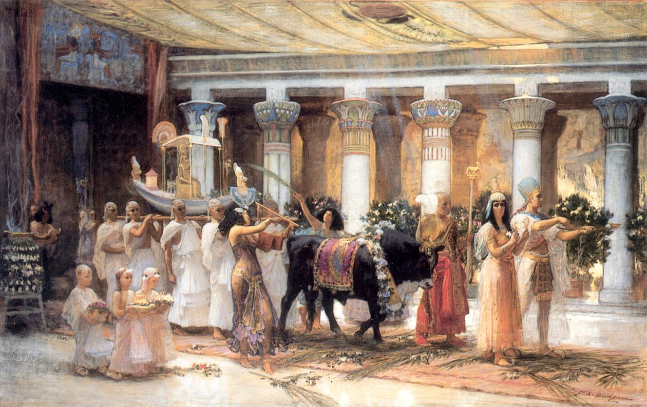 A Szent Bika Apis körmenete, 19. század vége vagy 20. század eleje. alkotó: Frederick Arthur Bridgman
