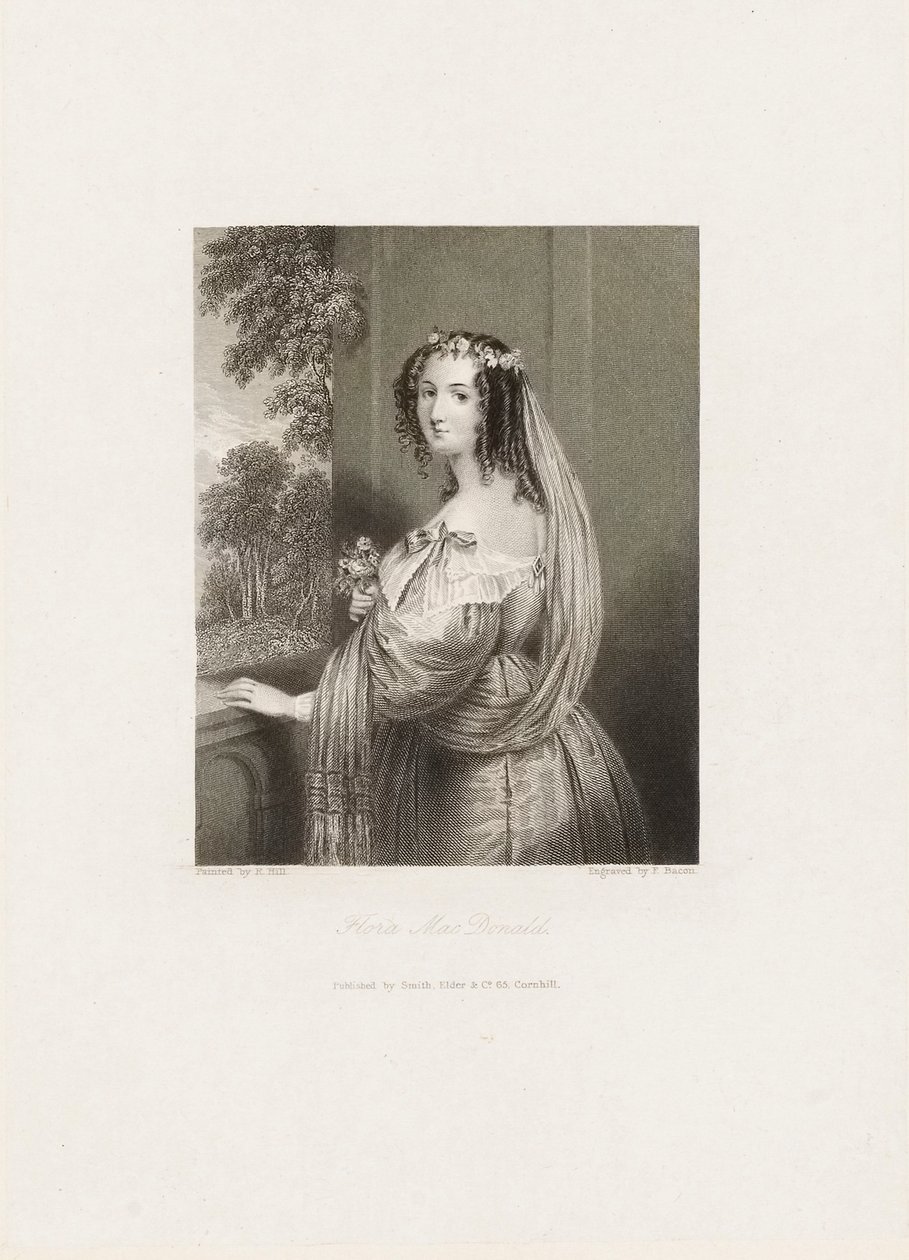 Flora MacDonald, 1850 körül (nyomtatás) alkotó: Frederick Bacon