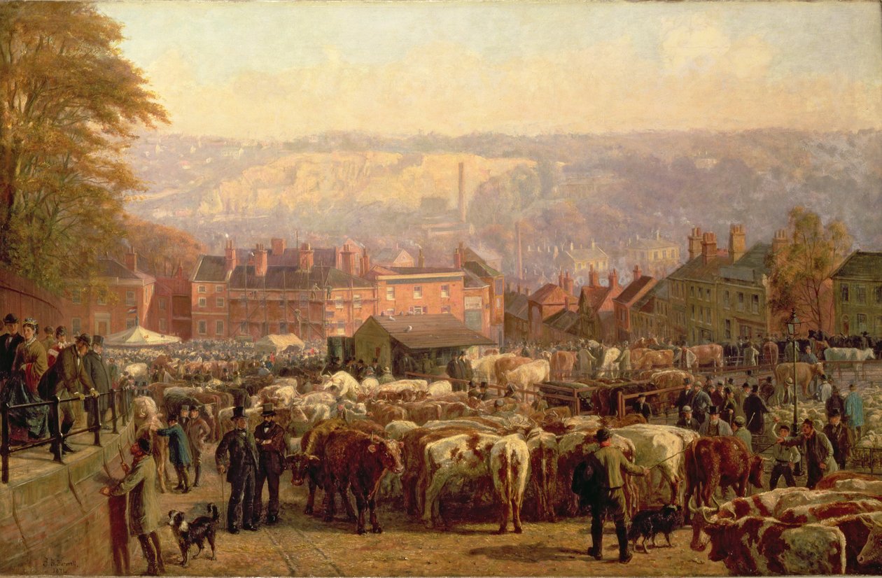 A norwichi dombon a piac napján, 1871 alkotó: Frederick Bacon Barwell