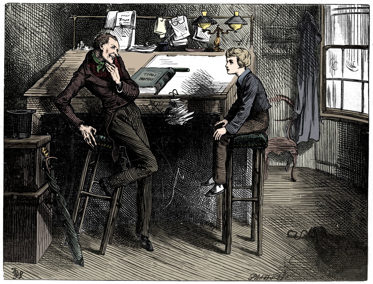 David Copperfield és Uriah Heep, 1912. alkotó: Frederick Barnard