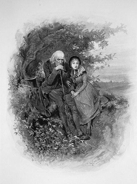 Little Nell és nagyapja, Thomas Archer „Charles Dickens: Egy pletyka az életéről” című filmből, 1894 körül (litho) alkotó: Frederick Barnard