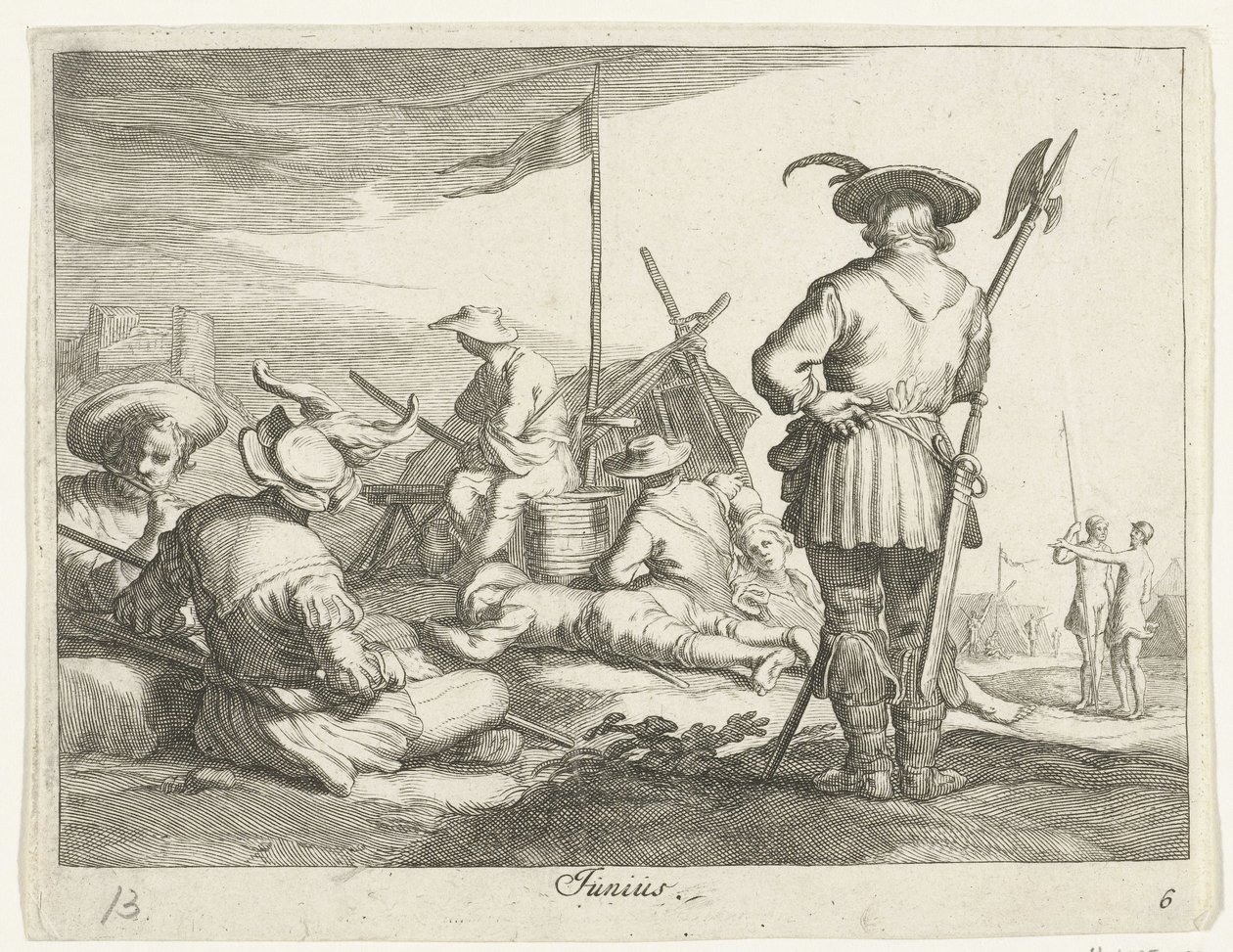 Június hónap Junius (cím a tárgyon) Az év hónapjai (sorozat címe) alkotó: Frederick Bloemaert
