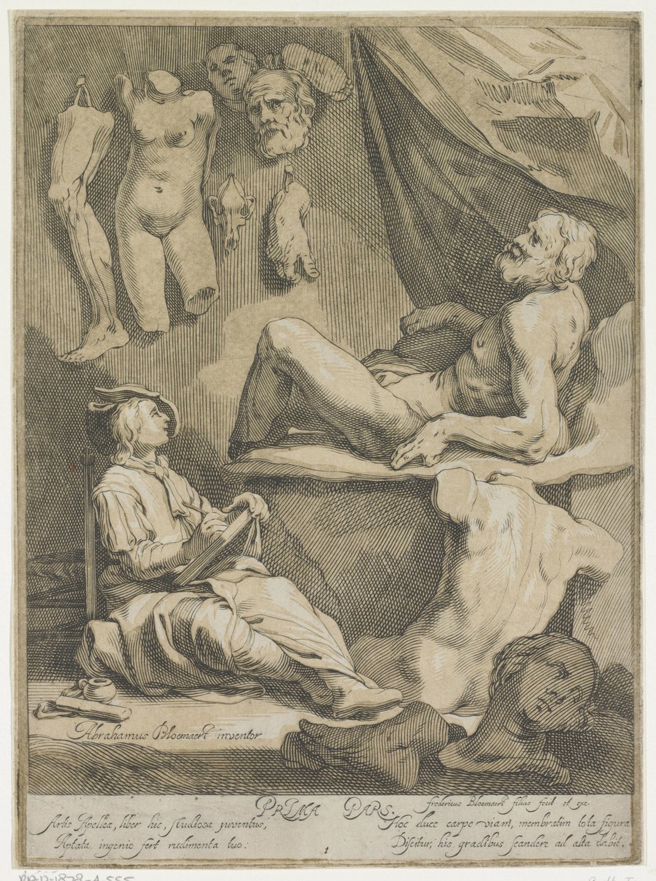 Eredeti és neves tervezési rajzkönyv címlapja Címlap: Abraham Bloemaert, Eredeti és híres konstryk rajzkönyv. 1. rész alkotó: Frederick Bloemaert