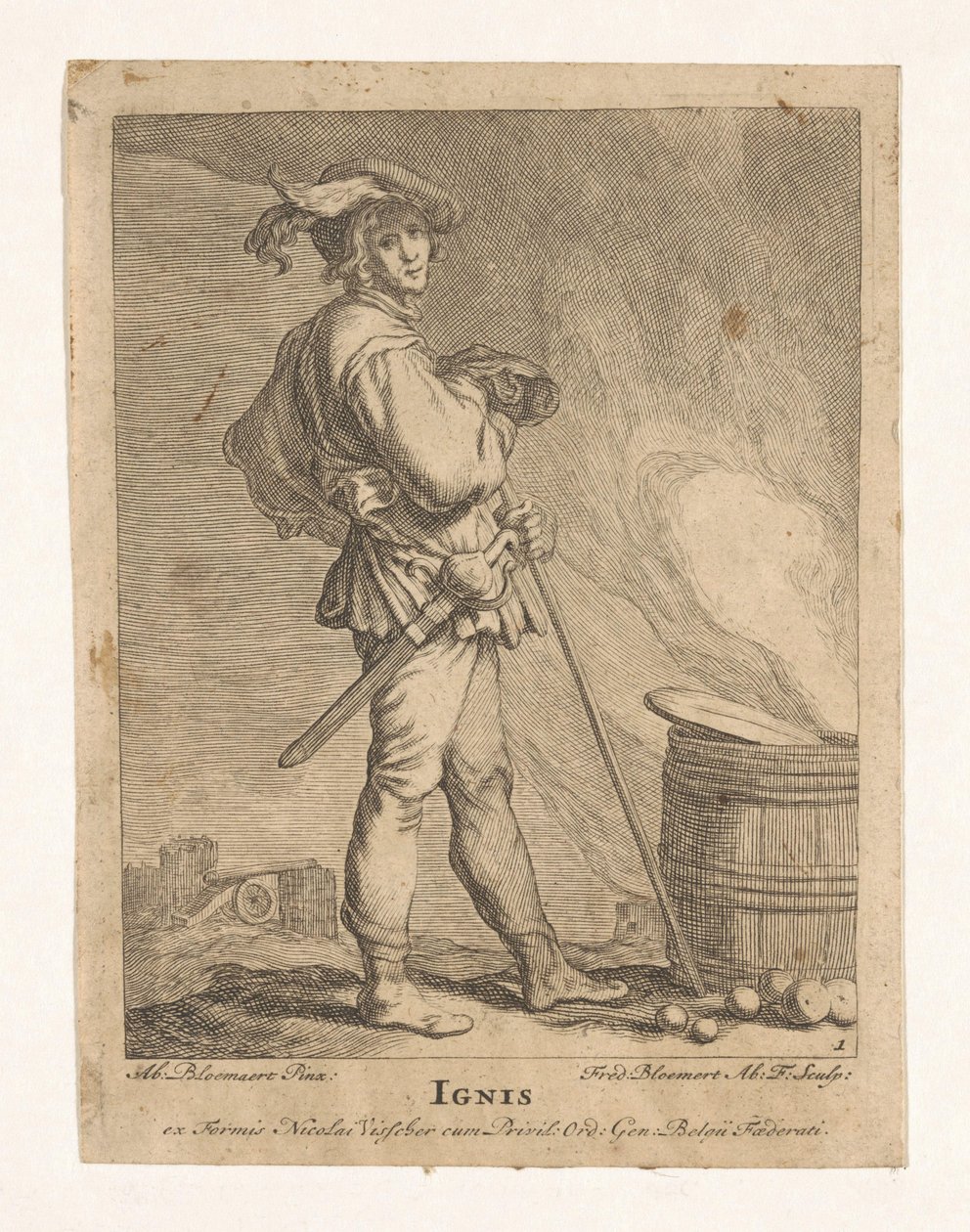 Tüzijáték Ignis (cím az objektumon) A négy elem (sorozat címe) alkotó: Frederick Bloemaert
