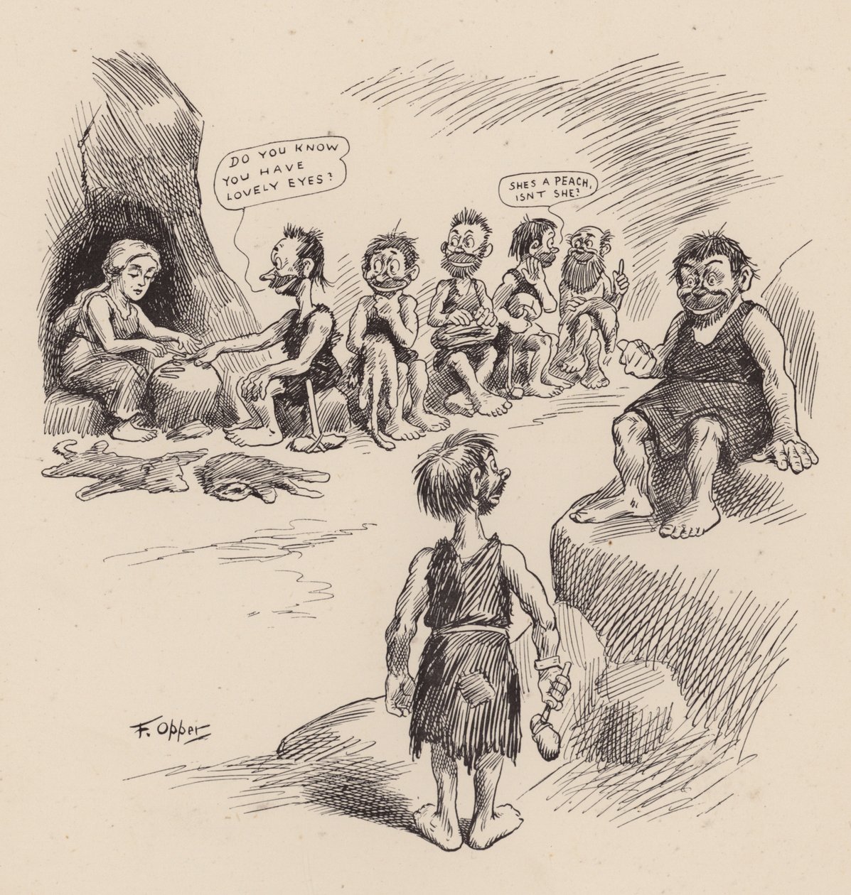 Antediluvian Ancestors by F Opper: Tizennégyes szám (litográfia) alkotó: Frederick Burr Opper