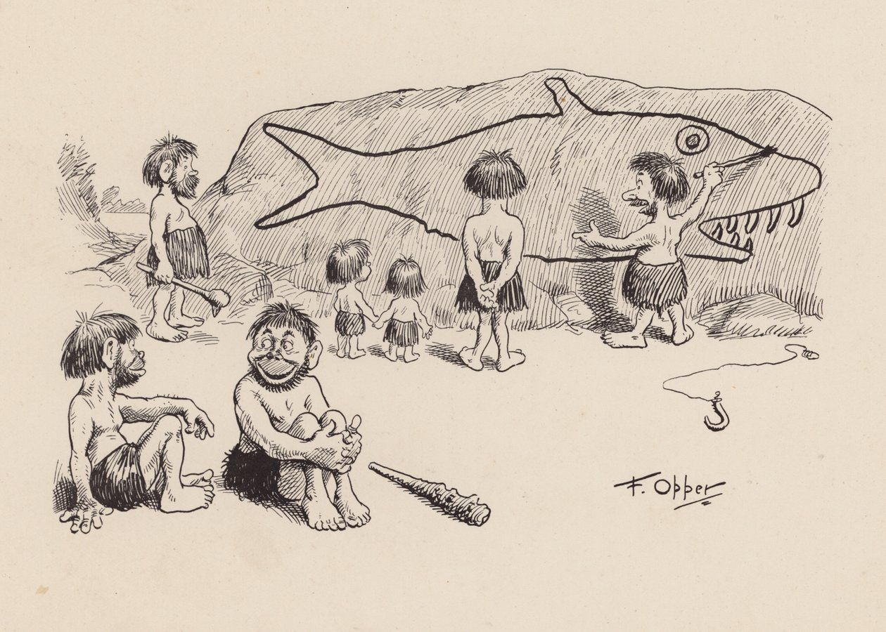Antediluvian Ancestors by F Opper: Opper: Harmincnyolcadik szám (litográfia) alkotó: Frederick Burr Opper