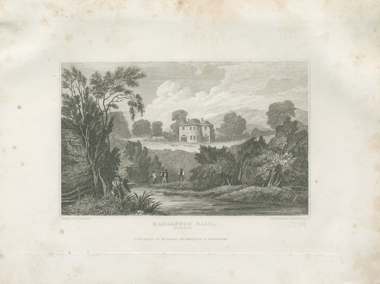 Barlaston Hall: metszet, és [XIX. század] alkotó: Frederick Calvert