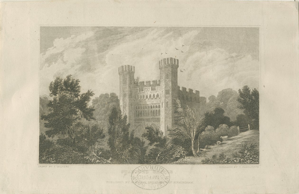 Castle Church - Stafford Castle: metszet, nd [1830] (nyomat) alkotó: Frederick Calvert