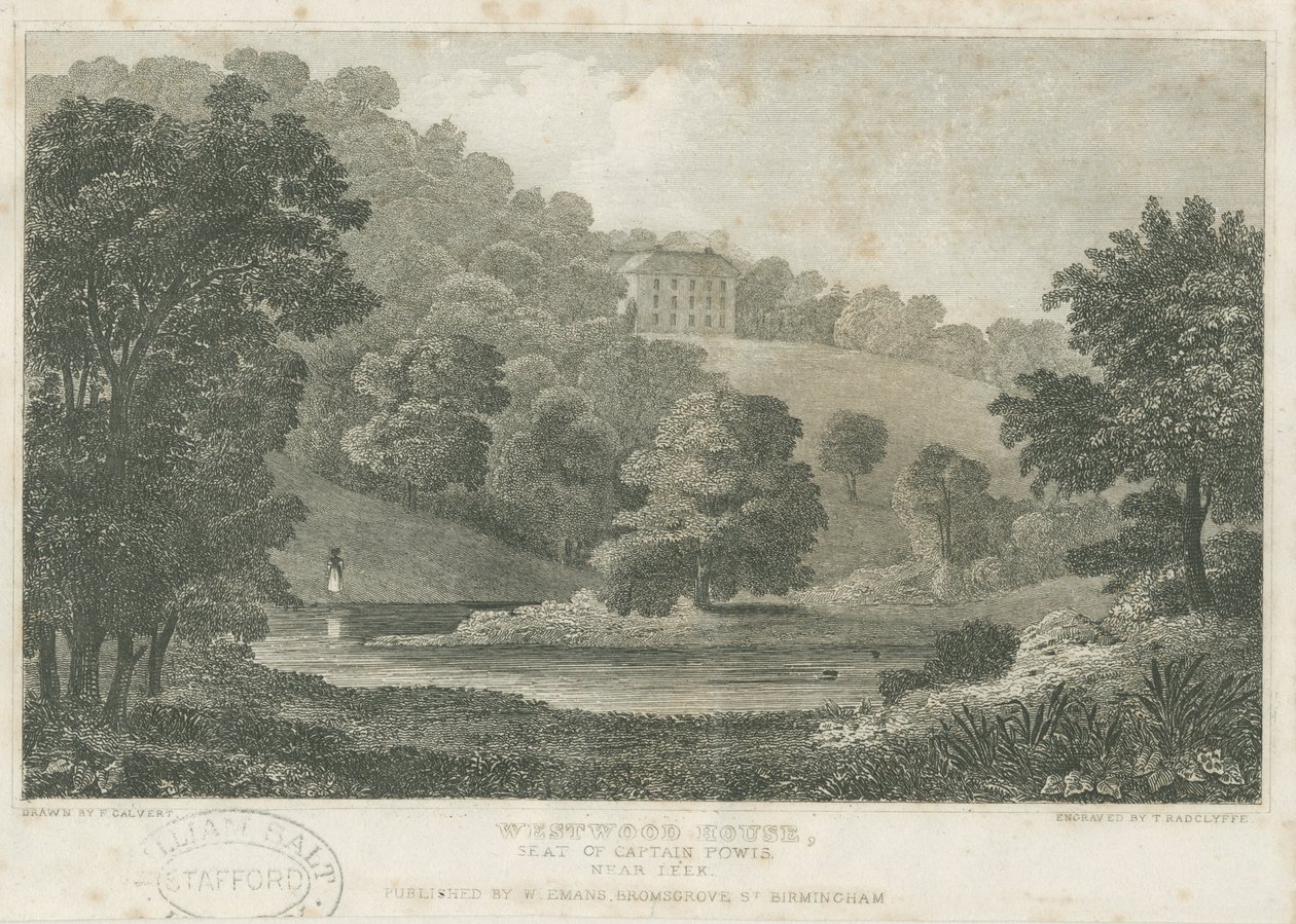 Cheddleton – „Westwood House”: acélmetszet, nd [1830] (nyomtatás) alkotó: Frederick Calvert