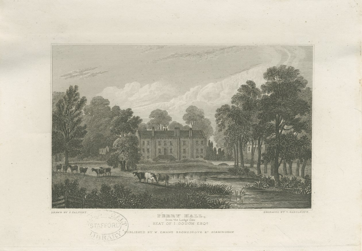 Great Barr – „Perry Hall”: acélmetszet, és [19. század közepe] alkotó: Frederick Calvert