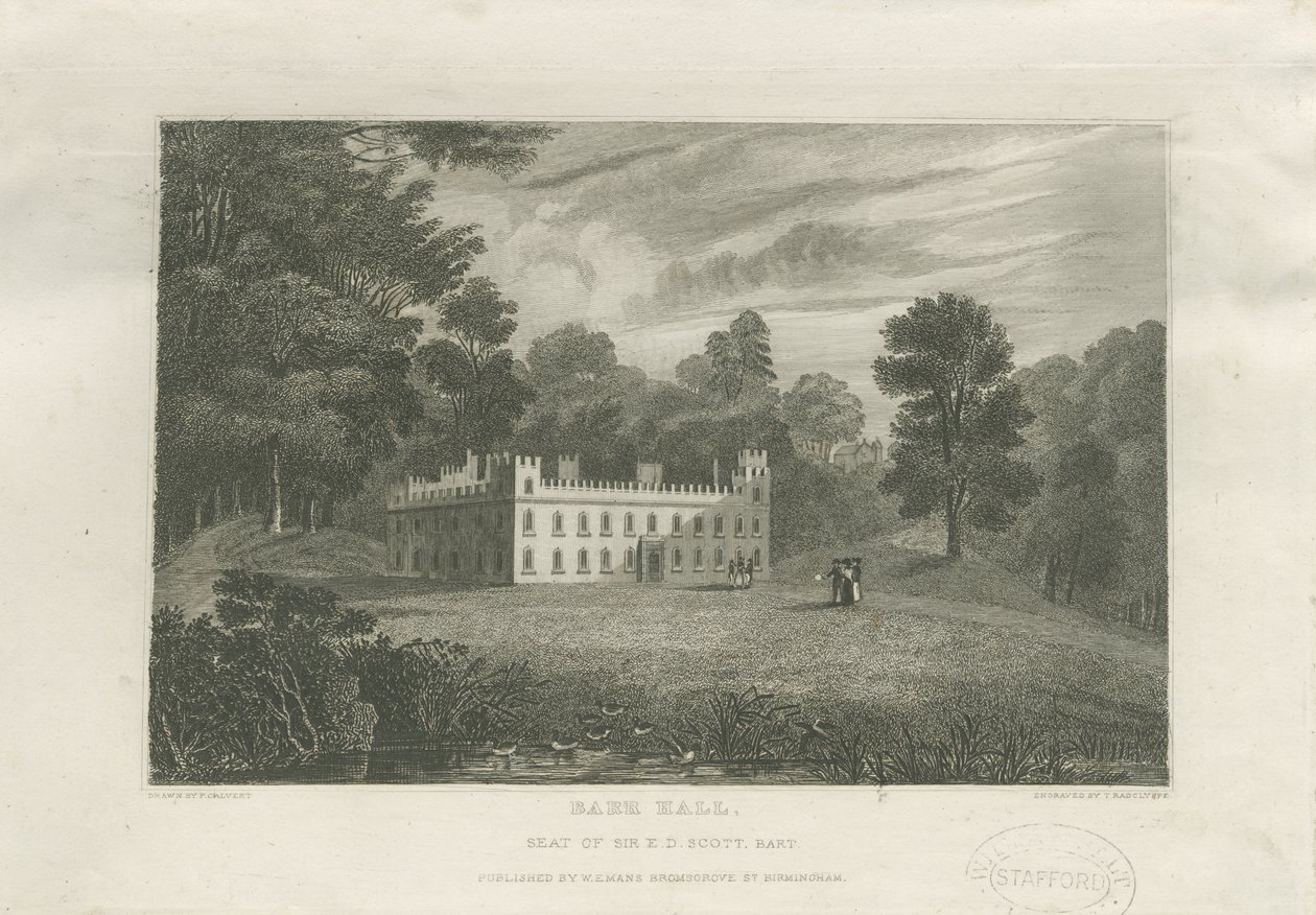 [Nagy] Barr Hall: metszet, és [19. század közepe] alkotó: Frederick Calvert
