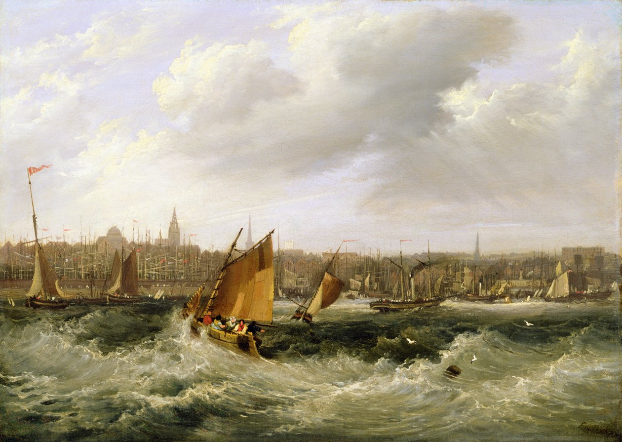 Liverpool, Lancashire a Mersey folyótól és New Brighton, 1838 (a párért lásd a 257066-ot) alkotó: Frederick Calvert