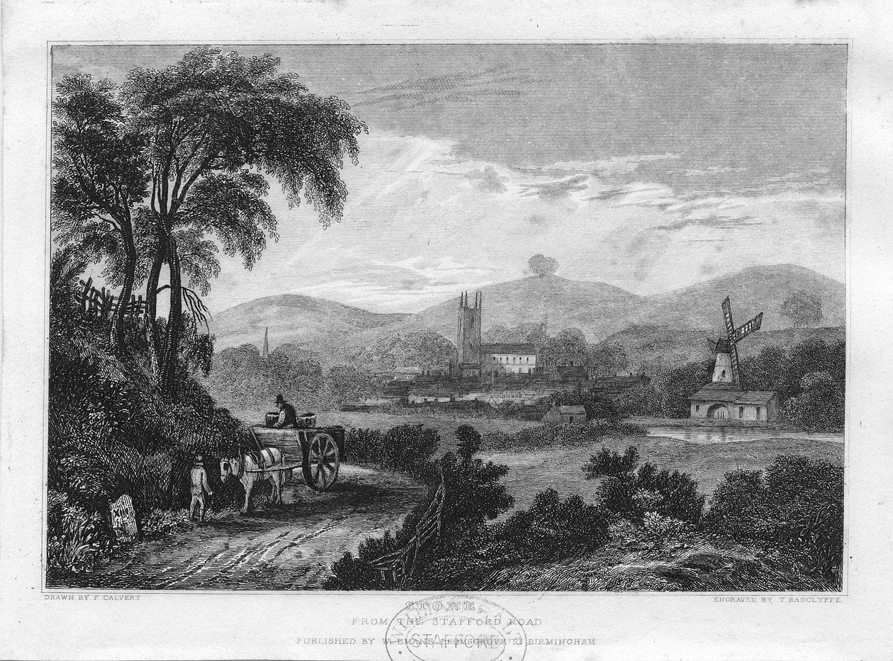 Kő a Stafford Roadról: metszet, nd [c 1830] alkotó: Frederick Calvert
