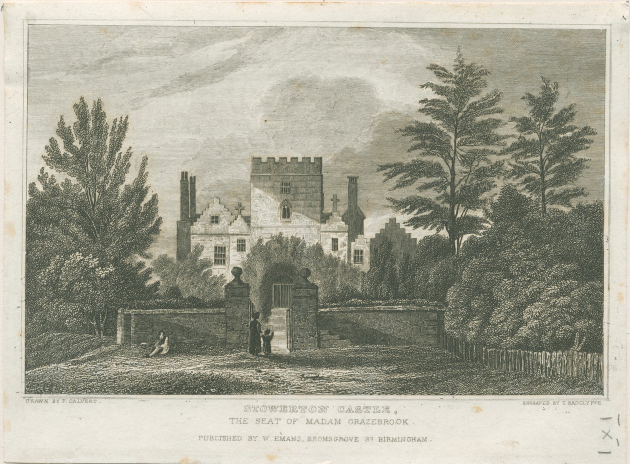 Stourton kastély: metszet, nd [c 1830] alkotó: Frederick Calvert