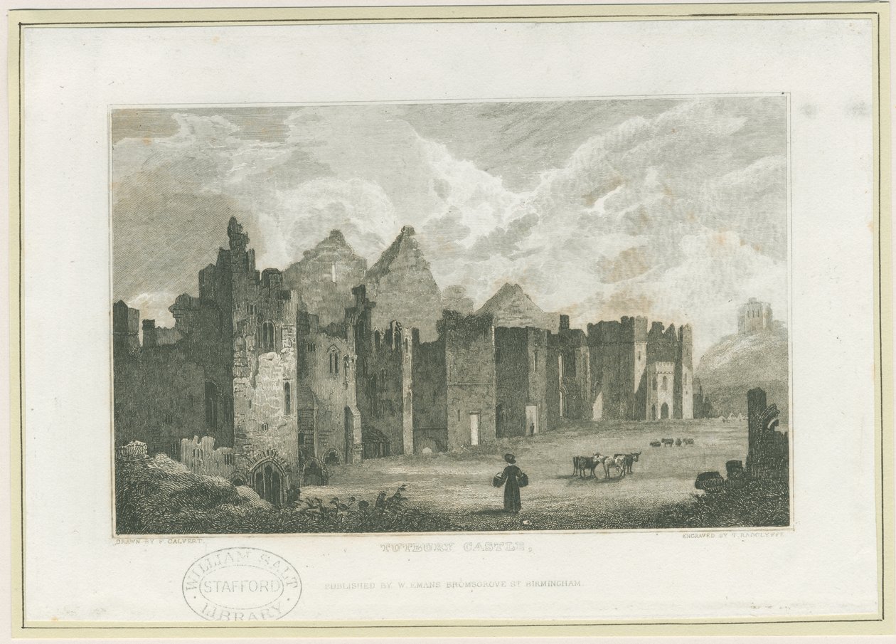 Tutbury kastély – Castle-Yard: metszet, nd [c 1830] (nyomtatás) alkotó: Frederick Calvert