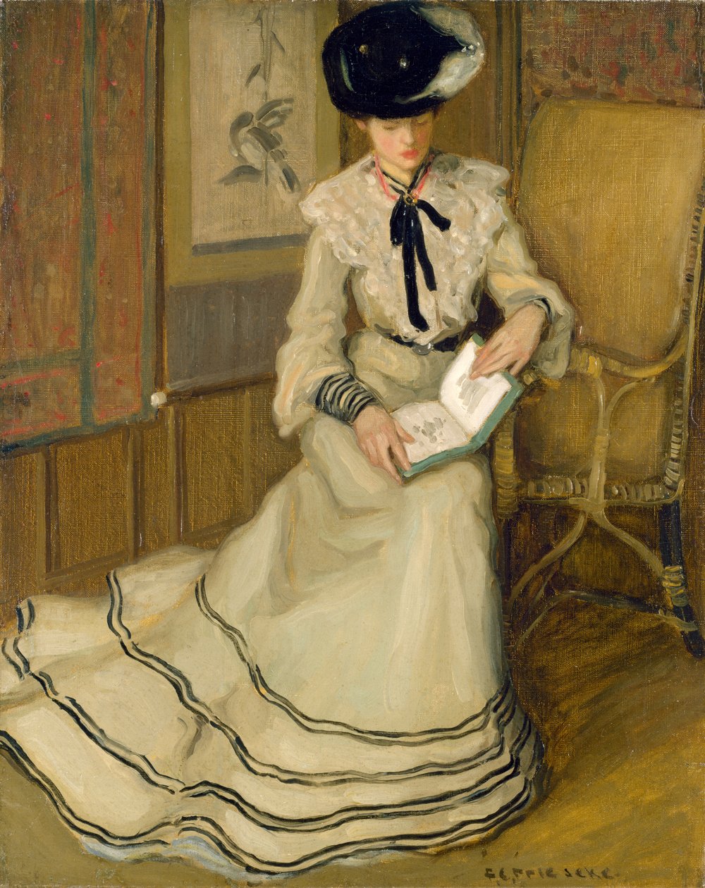 Olvasó lány, 1903-2004 körül alkotó: Frederick Carl Frieseke